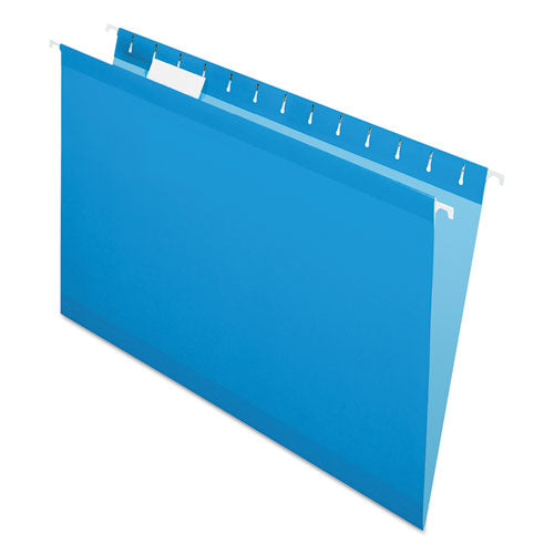 Image of Pendaflex® Colored Reinforced Hanging Folders, Legal Size, 1/5-Cut Tabs, Blue, 25/Box
