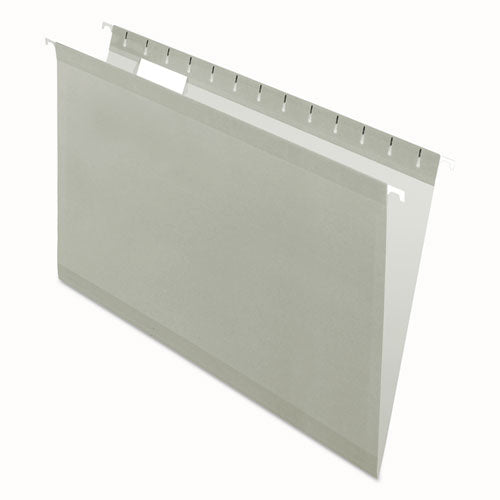 Image of Pendaflex® Colored Reinforced Hanging Folders, Legal Size, 1/5-Cut Tabs, Gray, 25/Box