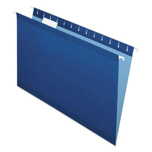 Image of Pendaflex® Colored Reinforced Hanging Folders, Legal Size, 1/5-Cut Tabs, Navy, 25/Box