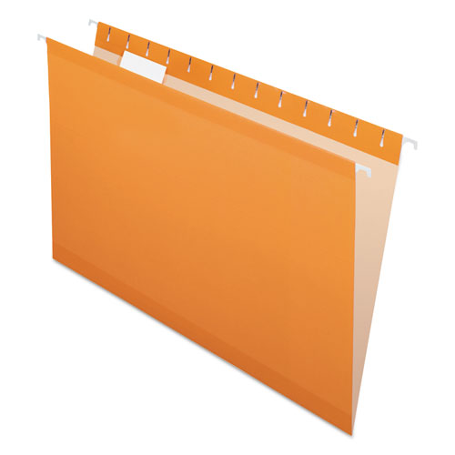 Image of Pendaflex® Colored Reinforced Hanging Folders, Legal Size, 1/5-Cut Tabs, Orange, 25/Box