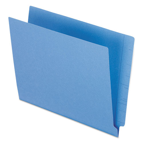 Image of Pendaflex® Colored End Tab Folders with Reinforced Double-Ply Straight Cut Tabs, Letter Size, 0.75" Expansion, Blue, 100/Box