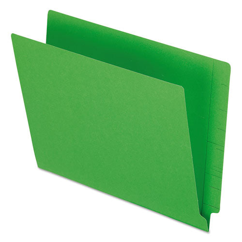 Image of Pendaflex® Colored End Tab Folders with Reinforced Double-Ply Straight Cut Tabs, Letter Size, 0.75" Expansion, Green, 100/Box