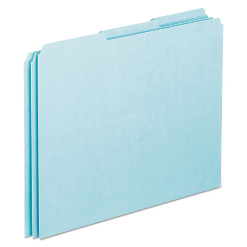 Image of Pendaflex® Blank Top Tab File Guides, 1/3-Cut Top Tab, Blank, 8.5 X 11, Blue, 100/box