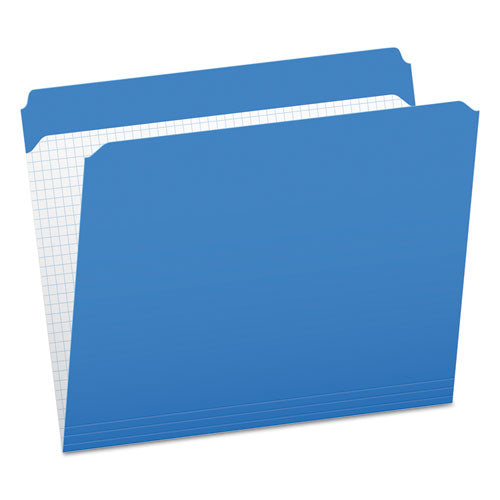 Image of Pendaflex® Double-Ply Reinforced Top Tab Colored File Folders, Straight Tabs, Letter Size, 0.75" Expansion, Blue, 100/Box