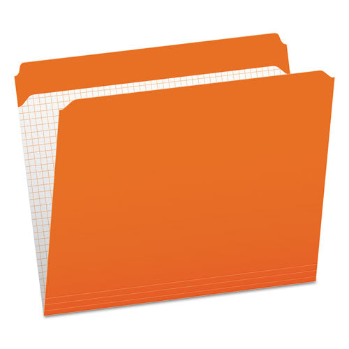 Image of Pendaflex® Double-Ply Reinforced Top Tab Colored File Folders, Straight Tabs, Letter Size, 0.75" Expansion, Orange, 100/Box