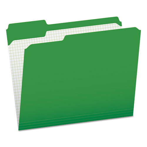 Image of Pendaflex® Double-Ply Reinforced Top Tab Colored File Folders, 1/3-Cut Tabs: Assorted, Letter, 0.75" Expansion, Bright Green, 100/Box