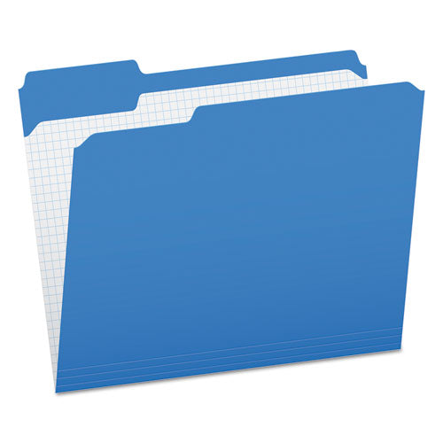 Image of Pendaflex® Double-Ply Reinforced Top Tab Colored File Folders, 1/3-Cut Tabs: Assorted, Letter Size, 0.75" Expansion, Blue, 100/Box