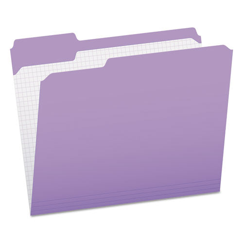 Image of Pendaflex® Double-Ply Reinforced Top Tab Colored File Folders, 1/3-Cut Tabs: Assorted, Letter Size, 0.75" Expansion, Lavender, 100/Box