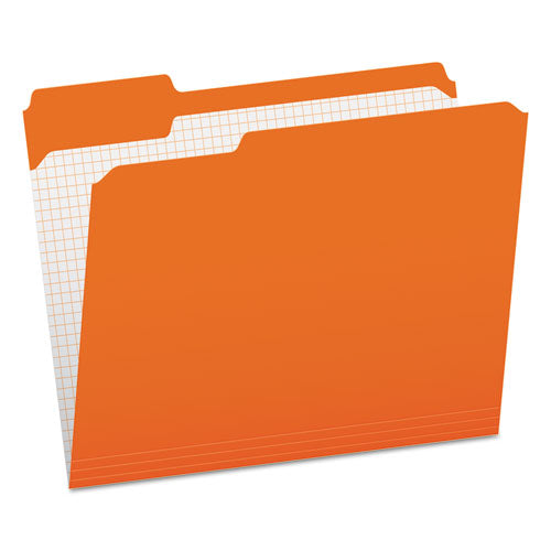 Image of Pendaflex® Double-Ply Reinforced Top Tab Colored File Folders, 1/3-Cut Tabs: Assorted, Letter Size, 0.75" Expansion, Orange, 100/Box
