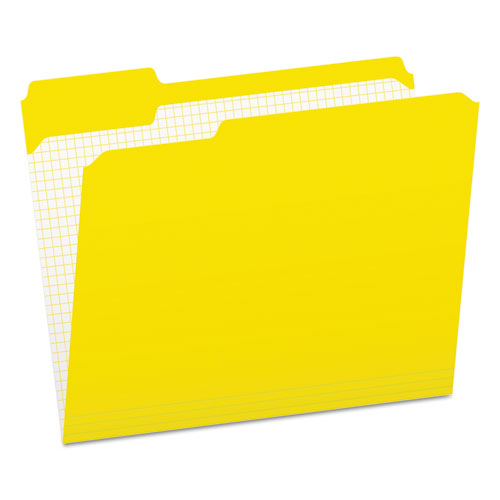 Image of Pendaflex® Double-Ply Reinforced Top Tab Colored File Folders, 1/3-Cut Tabs: Assorted, Letter Size, 0.75" Expansion, Yellow, 100/Box