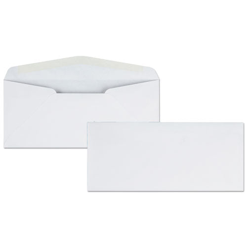 Image of Quality Park Business Envelope, #10, Commercial Flap, Diagonal Seam, Gummed Closure, 24 lb Bond Weight Paper, 4.13 x 9.5, White, 500/Box