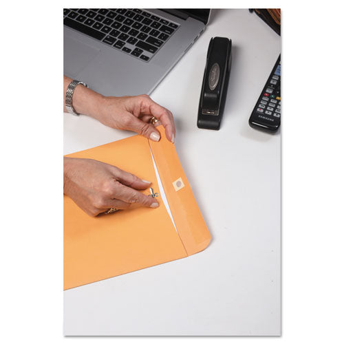 Image of Quality Park Clasp Envelope, 32 lb Bond Weight Kraft, #10 1/2, Square Flap, Clasp/Gummed Closure, 9 x 12, Brown Kraft, 100/Box