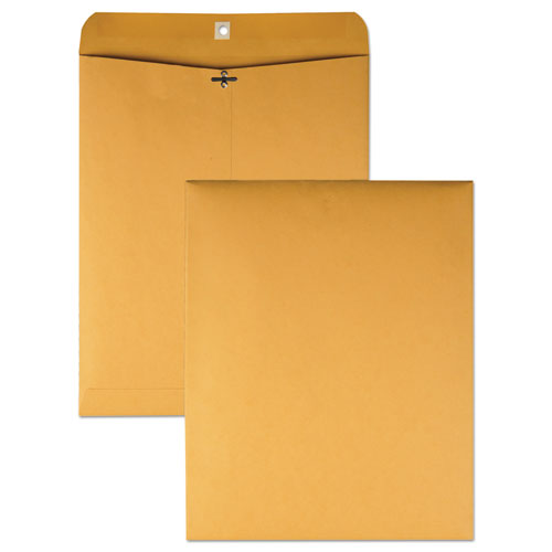 Image of Quality Park Clasp Envelope, 32 lb Bond Weight Kraft, #14 1/2, Square Flap, Clasp/Gummed Closure, 11.5 x 14.5, Brown Kraft, 100/Box