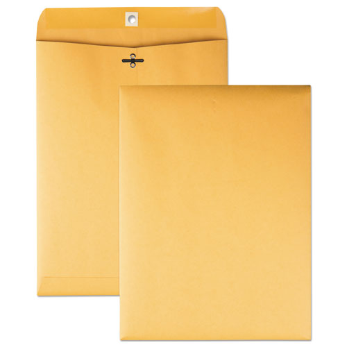 Image of Quality Park Clasp Envelope, 28 lb Bond Weight Kraft, #90, Cheese Blade Flap, Clasp/Gummed Closure, 9 x 12, Brown Kraft, 100/Box