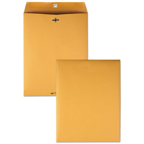 Image of Quality Park Clasp Envelope, 28 lb Bond Weight Kraft, #97, Square Flap, Clasp/Gummed Closure, 10 x 13, Brown Kraft, 100/Box