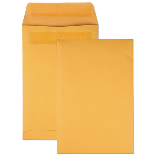 Image of Quality Park Redi-Seal Catalog Envelope, #1, Cheese Blade Flap, Redi-Seal Adhesive Closure, 6 x 9, Brown Kraft, 100/Box