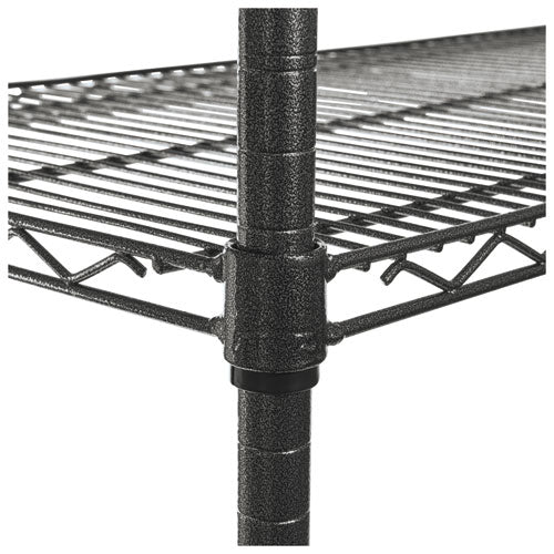 Image of Alera® Three-Tier Wire Cart with Basket, Metal, 2 Shelves, 1 Bin, 500 lb Capacity, 34" x 18" x 40", Black Anthracite