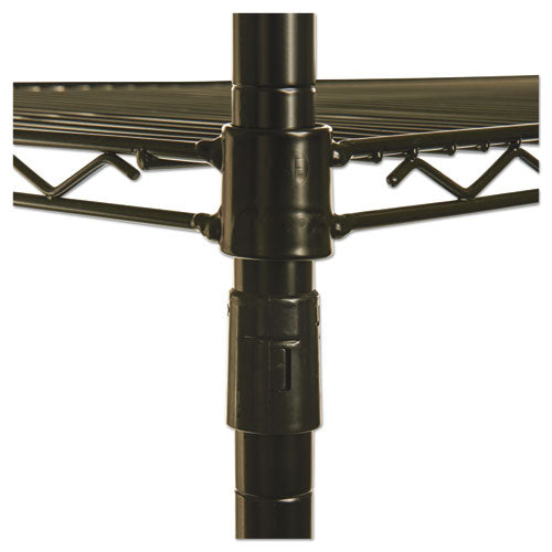Image of Alera® NSF Certified Industrial Four-Shelf Wire Shelving Kit, 48w x 18d x 72h, Black