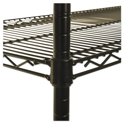 Image of Alera® NSF Certified Industrial Four-Shelf Wire Shelving Kit, 36w x 18d x 72h, Black