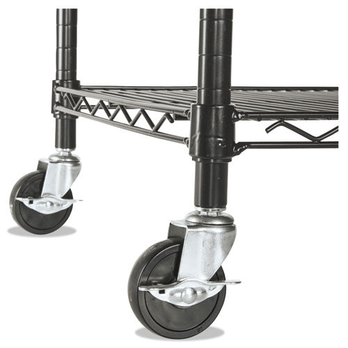 Image of Alera® Nsf Certified 4-Shelf Wire Shelving Kit With Casters, 48w X 18d X 72h, Black