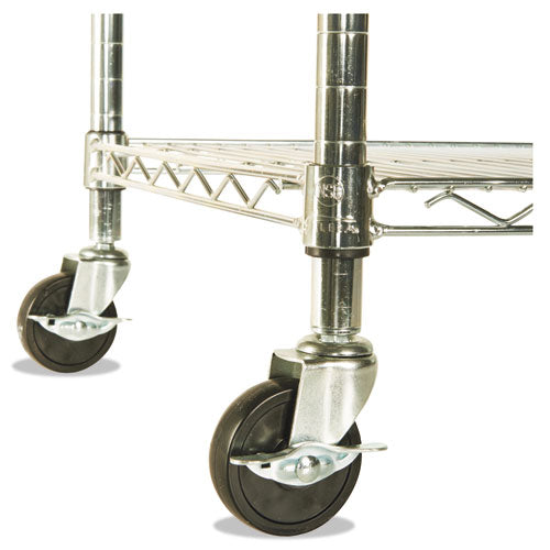 Image of Alera® Nsf Certified 4-Shelf Wire Shelving Kit With Casters, 48w X 18d X 72h, Silver