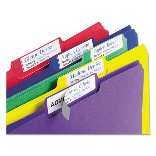 Image of Avery® Extra-Large Trueblock File Folder Labels With Sure Feed Technology, 0.94 X 3.44, White, 18/sheet, 25 Sheets/pack