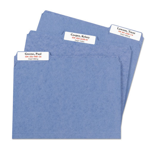 Image of Avery® Extra-Large Trueblock File Folder Labels With Sure Feed Technology, 0.94 X 3.44, White, 18/sheet, 25 Sheets/pack