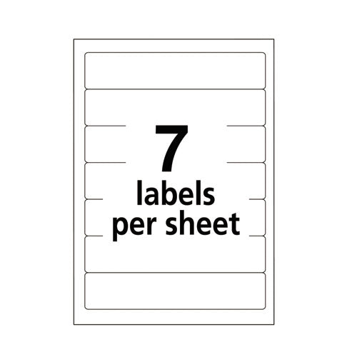 Image of Avery® Printable 4" X 6" - Permanent File Folder Labels, 0.69 X 3.44, White, 7/sheet, 36 Sheets/pack, (5202)
