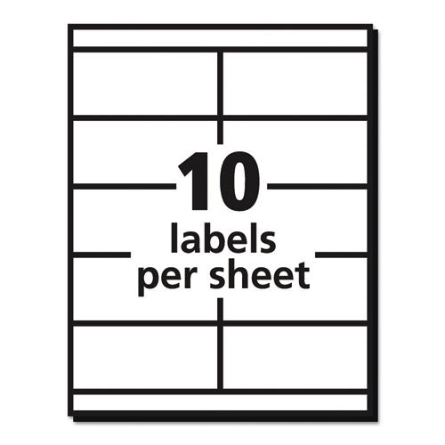 Image of Avery® Copier Mailing Labels, Copiers, 2 X 4.25, White, 10/sheet, 100 Sheets/box