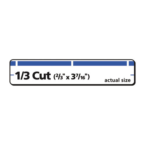 Image of Avery® Permanent TrueBlock File Folder Labels with Sure Feed Technology, 0.66 x 3.44, Blue/White, 30/Sheet, 50 Sheets/Box