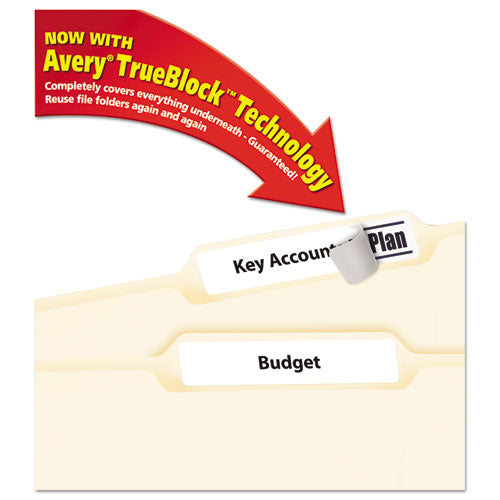 Image of Avery® Permanent Trueblock File Folder Labels With Sure Feed Technology, 0.66 X 3.44, White, 30/sheet, 25 Sheets/pack
