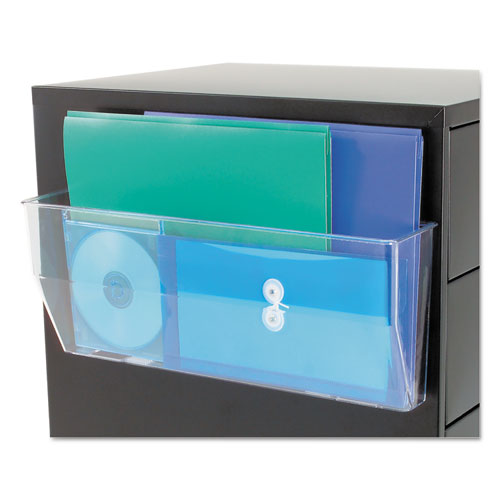 Image of deflecto® Magnetic DocuPocket Wall File, Legal/Letter Size, 15" x 3" x 6.38", Clear