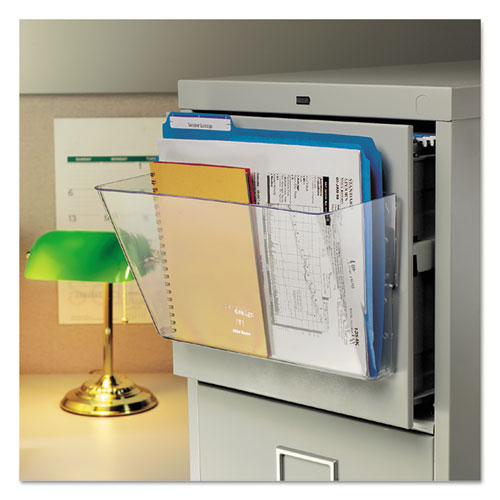 Image of deflecto® Magnetic DocuPocket Wall File, Legal/Letter Size, 15" x 3" x 6.38", Clear