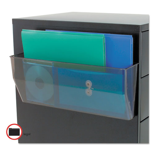 Image of deflecto® Magnetic DocuPocket Wall File, Legal/Letter Size, 15" x 3" x 6.38", Smoke
