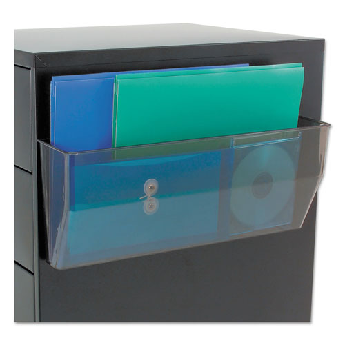 Image of deflecto® Magnetic DocuPocket Wall File, Legal/Letter Size, 15" x 3" x 6.38", Smoke