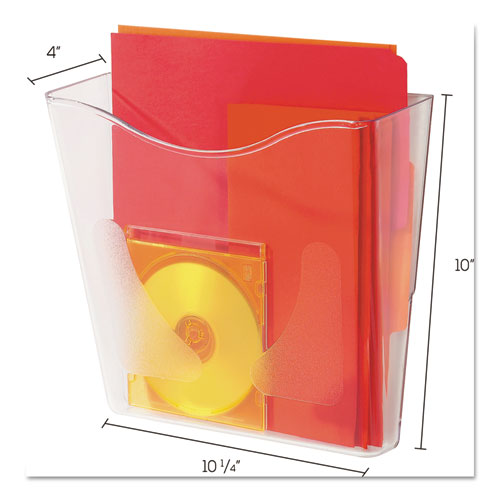 Image of deflecto® Euro-Style DocuPocket Portrait Wall File, A4/Legal/Letter/Magazine/Portfolio Size, 10.25" x 4" x 10", Clear