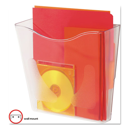Image of deflecto® Euro-Style DocuPocket Portrait Wall File, A4/Legal/Letter/Magazine/Portfolio Size, 10.25" x 4" x 10", Clear