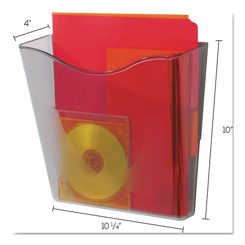 Image of deflecto® Euro-Style DocuPocket Portrait Wall File, A4/Legal/Letter/Magazines/Portfolio Size, 10.25" x 4" x 10", Smoke