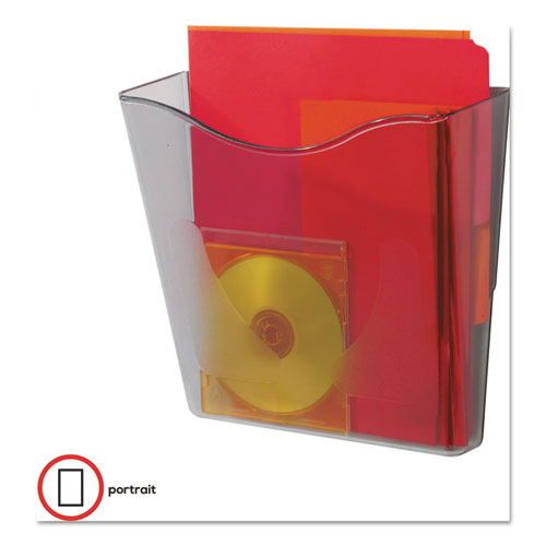 Image of deflecto® Euro-Style DocuPocket Portrait Wall File, A4/Legal/Letter/Magazines/Portfolio Size, 10.25" x 4" x 10", Smoke