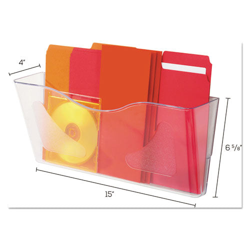 Image of deflecto® Euro-Style DocuPocket Landscape Wall File, Larger Files/Tabloid Size, 15" x 4" x 6.63", Clear
