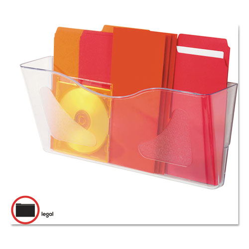 Image of deflecto® Euro-Style DocuPocket Landscape Wall File, Larger Files/Tabloid Size, 15" x 4" x 6.63", Clear