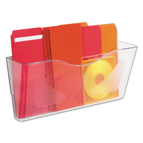 Image of deflecto® Euro-Style DocuPocket Landscape Wall File, Larger Files/Tabloid Size, 15" x 4" x 6.63", Clear