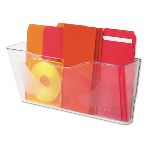 Image of deflecto® Euro-Style DocuPocket Landscape Wall File, Larger Files/Tabloid Size, 15" x 4" x 6.63", Clear