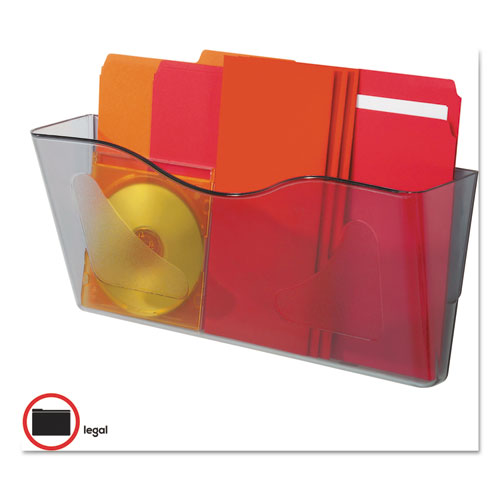 Image of deflecto® Euro-Style DocuPocket Landscape Wall File, Larger Files/Tabloid Size, 15" x 4" x 6.63", Smoke