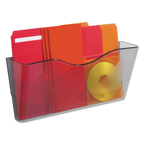 Image of deflecto® Euro-Style DocuPocket Landscape Wall File, Larger Files/Tabloid Size, 15" x 4" x 6.63", Smoke