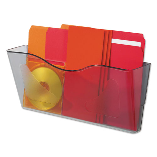 Image of deflecto® Euro-Style DocuPocket Landscape Wall File, Larger Files/Tabloid Size, 15" x 4" x 6.63", Smoke