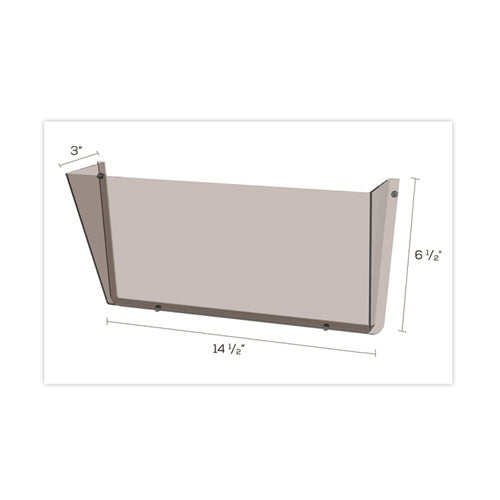 Image of deflecto® Unbreakable DocuPocket Wall File, Letter Size, 14.5" x 3" x 6.5", Smoke