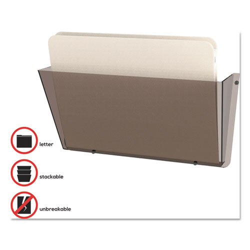Image of deflecto® Unbreakable DocuPocket Wall File, Letter Size, 14.5" x 3" x 6.5", Smoke
