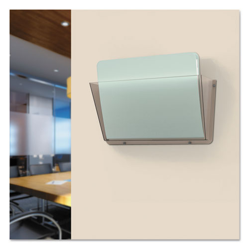 Image of deflecto® Unbreakable DocuPocket Wall File, Letter Size, 14.5" x 3" x 6.5", Smoke