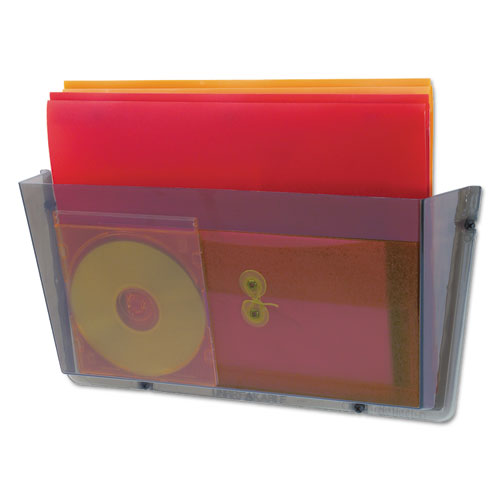 Image of deflecto® Unbreakable DocuPocket Wall File, Letter Size, 14.5" x 3" x 6.5", Smoke